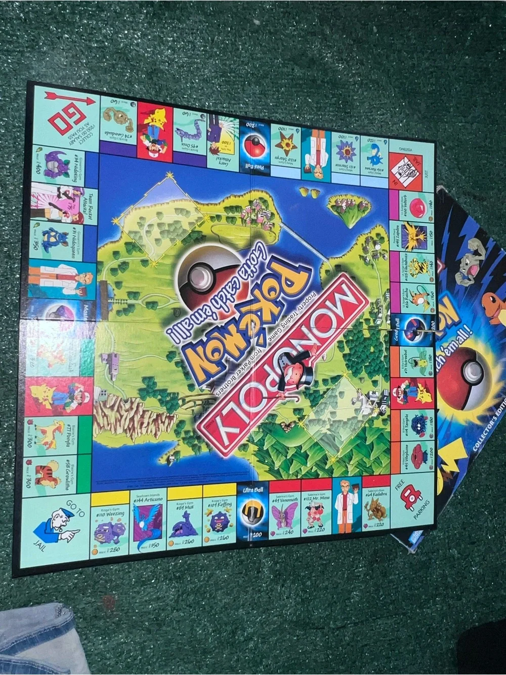 Pokemon Monopoly Board Game - Green, Blue, Red, Yellow